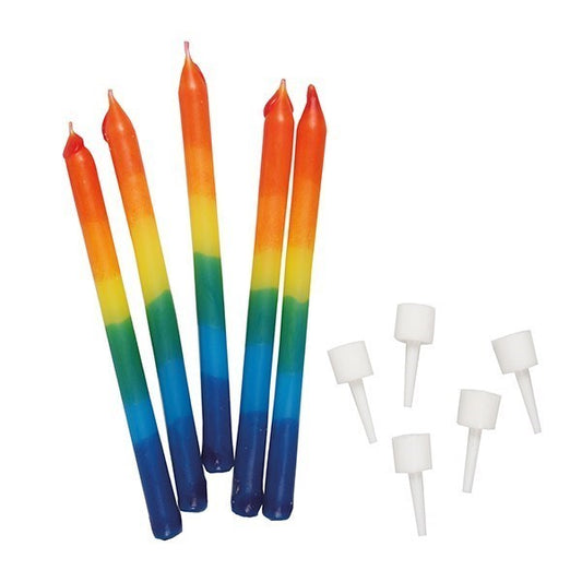 Rainbow Cake Cupcake Candles - Pack Of 12 - 69mm