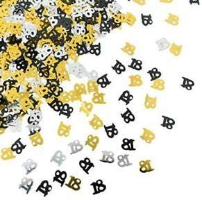 Black Gold and Silver Birthday Table confetti 18th, 21st, 30th, 40th, 50th, 60th, 70th