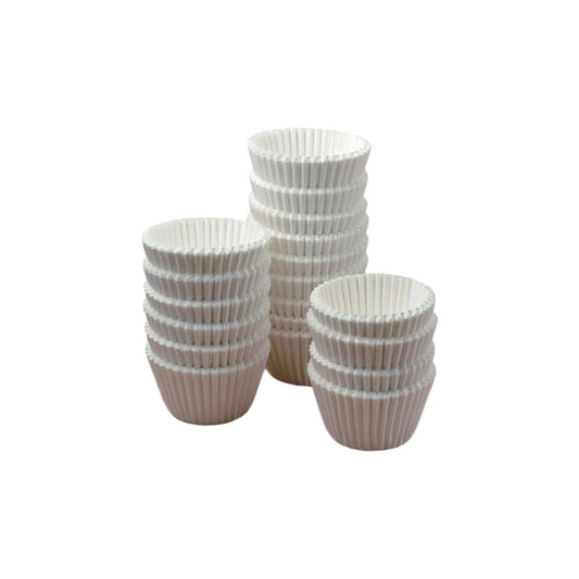 White Bun Small Cupcake Cases - Bulk 500 Cases - 44 x 38mm