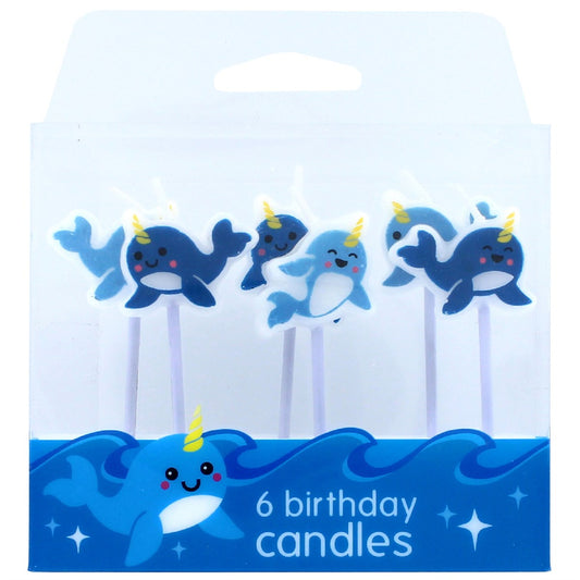 6 Narwhal Cake Cupcake Candles