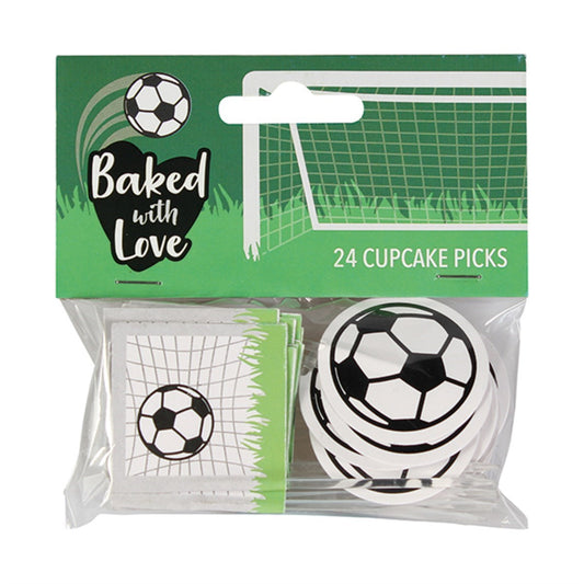 Football Decorative Cupcake Cake Pics. 24 Pack.