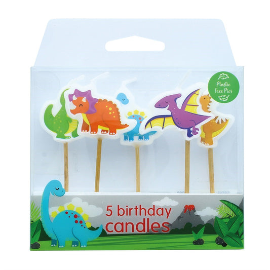 5 Dinosaur Birthday Cake Cupcake Candles