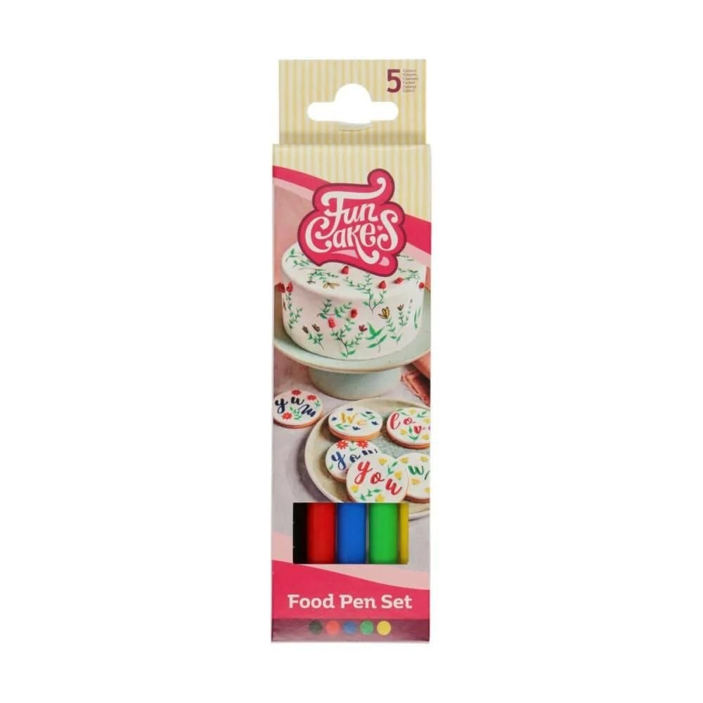 Food Colouring PENS Edible Ink Brush Tip Calligraphy FUNCAKES Decorate Crafting. 12 Colours To Choose From.