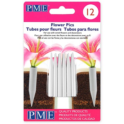 Small Flower Cake Cupcake Pics - 50 x 5 mm - 12 Pack.