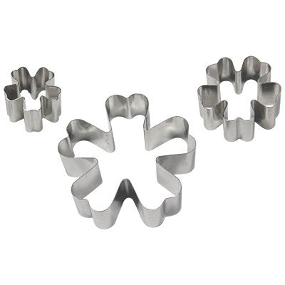 PME STAINLESS STEEL Cake Cupcake CUTTERS - PRIMROSE FLOWER PETAL SET OF 3