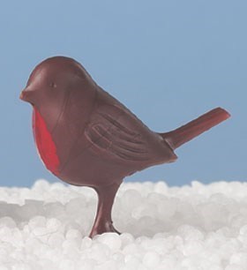 Brown Plastic Robin Christmas Cake Topper