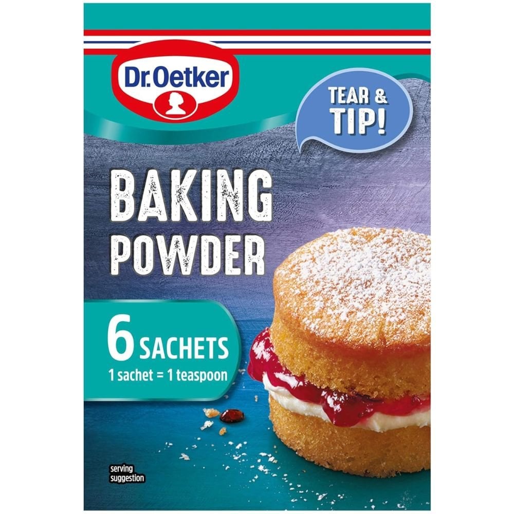 Baking Powder Raising Rising Agent Essential Sachet Dr. Oetker Teaspoon 5g x 6