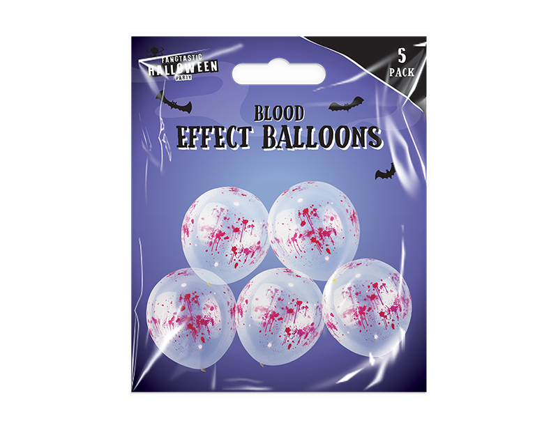 5 Pk 12" Halloween Blood Effect Balloons Party Decorations Supplies Decor