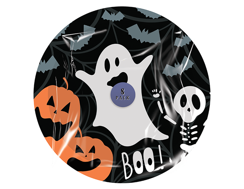 Halloween Party 32Pc Tableware Set Decorations Supplies Kids Ghost Bat Skeleton BOO Plates Napkins Paper Cups