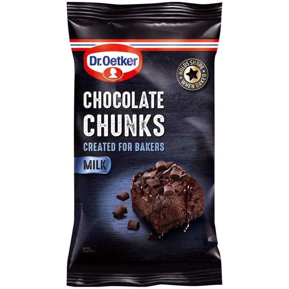 Chocolate CHUNKS Milk Dark White Dr. Oetker Baking Brownies Cooking Chips 100g