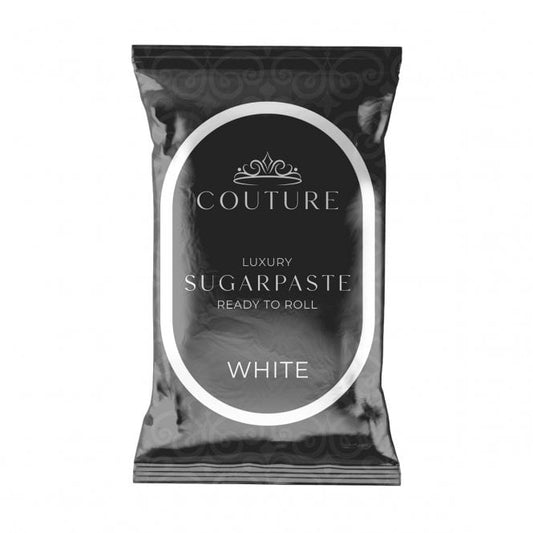 Couture 1kg Luxury Sugarpaste Ready To Roll Fondant Icing Cake Covering 4 Colours. White, Black, Ivory and Red