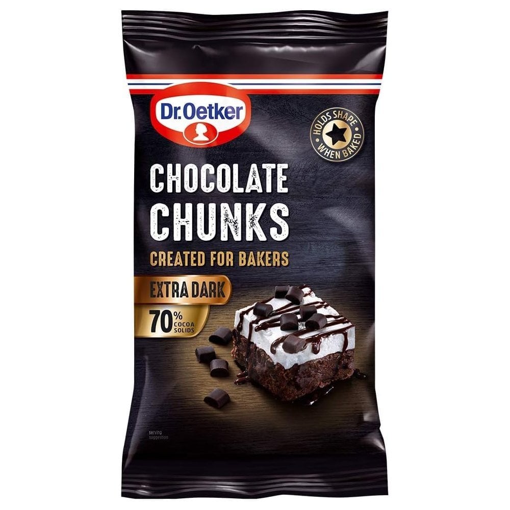 Chocolate CHUNKS Milk Dark White Dr. Oetker Baking Brownies Cooking Chips 100g