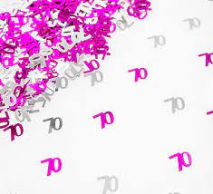 Pink and Silver Birthday Table confetti 18th, 21st, 30th, 40th, 50th, 60th, 70th