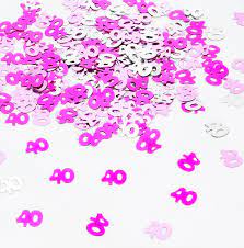 Pink and Silver Birthday Table confetti 18th, 21st, 30th, 40th, 50th, 60th, 70th