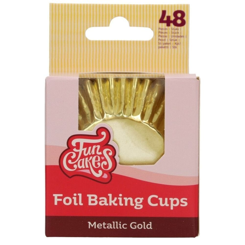 Foil Metallic Cupcake Cases Muffin Cake Paper Baking Cups Thick High Quality FUNCAKES 48Pk