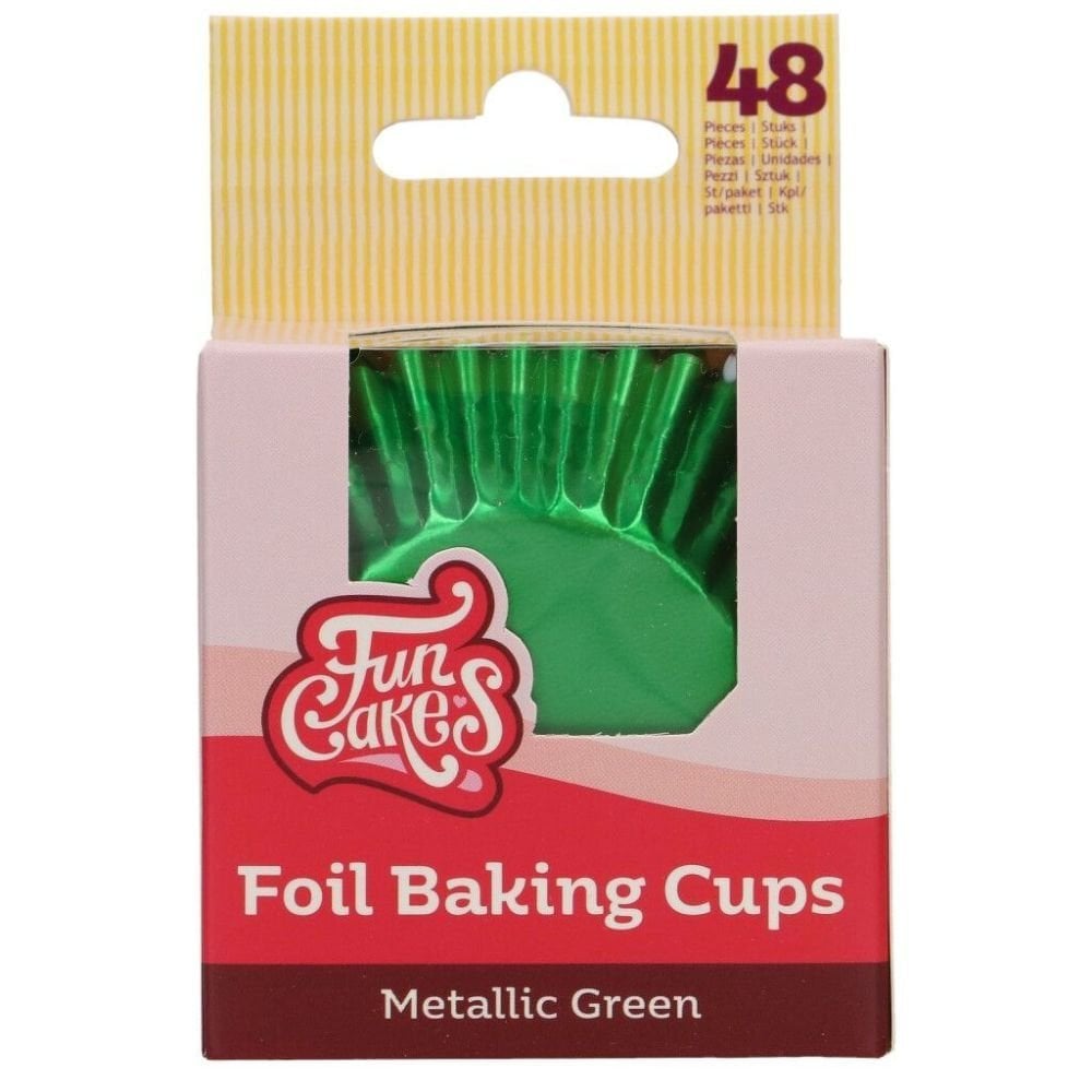 Foil Metallic Cupcake Cases Muffin Cake Paper Baking Cups Thick High Quality FUNCAKES 48Pk