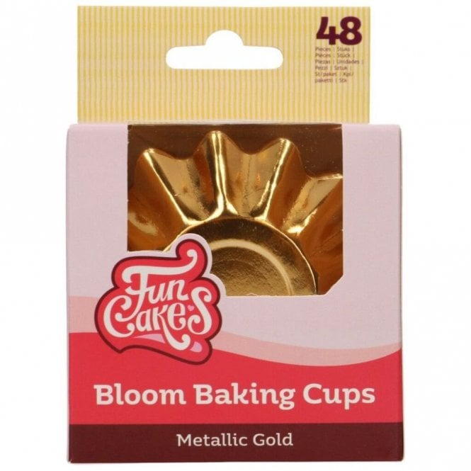 Metallic Bloom Cupcake Cases Muffin Cake Paper Baking Cups Thick High Quality FUNCAKES 48Pk