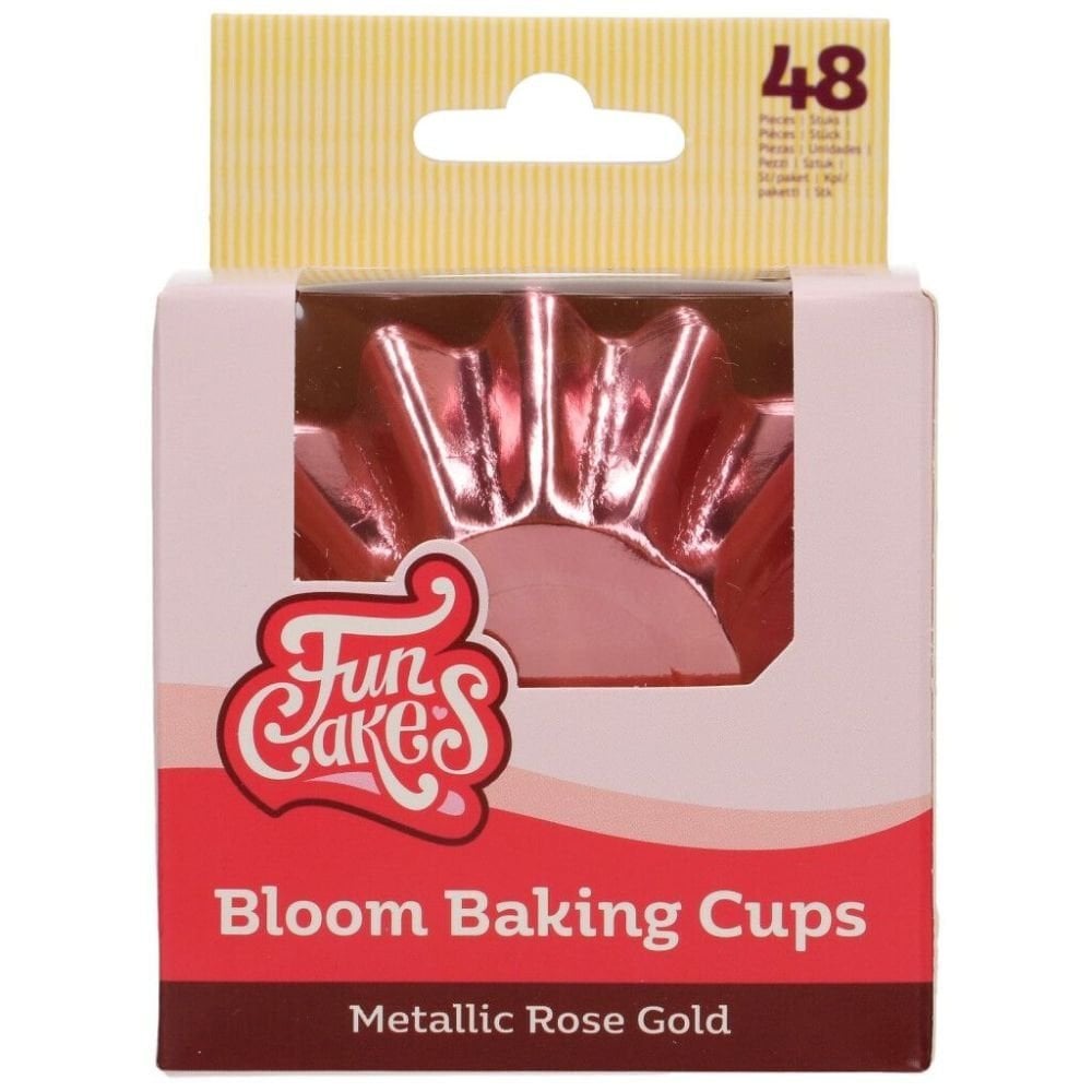 Metallic Bloom Cupcake Cases Muffin Cake Paper Baking Cups Thick High Quality FUNCAKES 48Pk