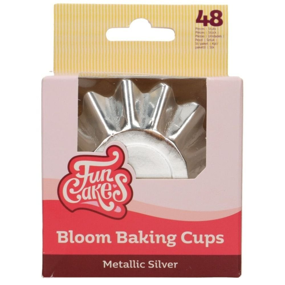 Metallic Bloom Cupcake Cases Muffin Cake Paper Baking Cups Thick High Quality FUNCAKES 48Pk