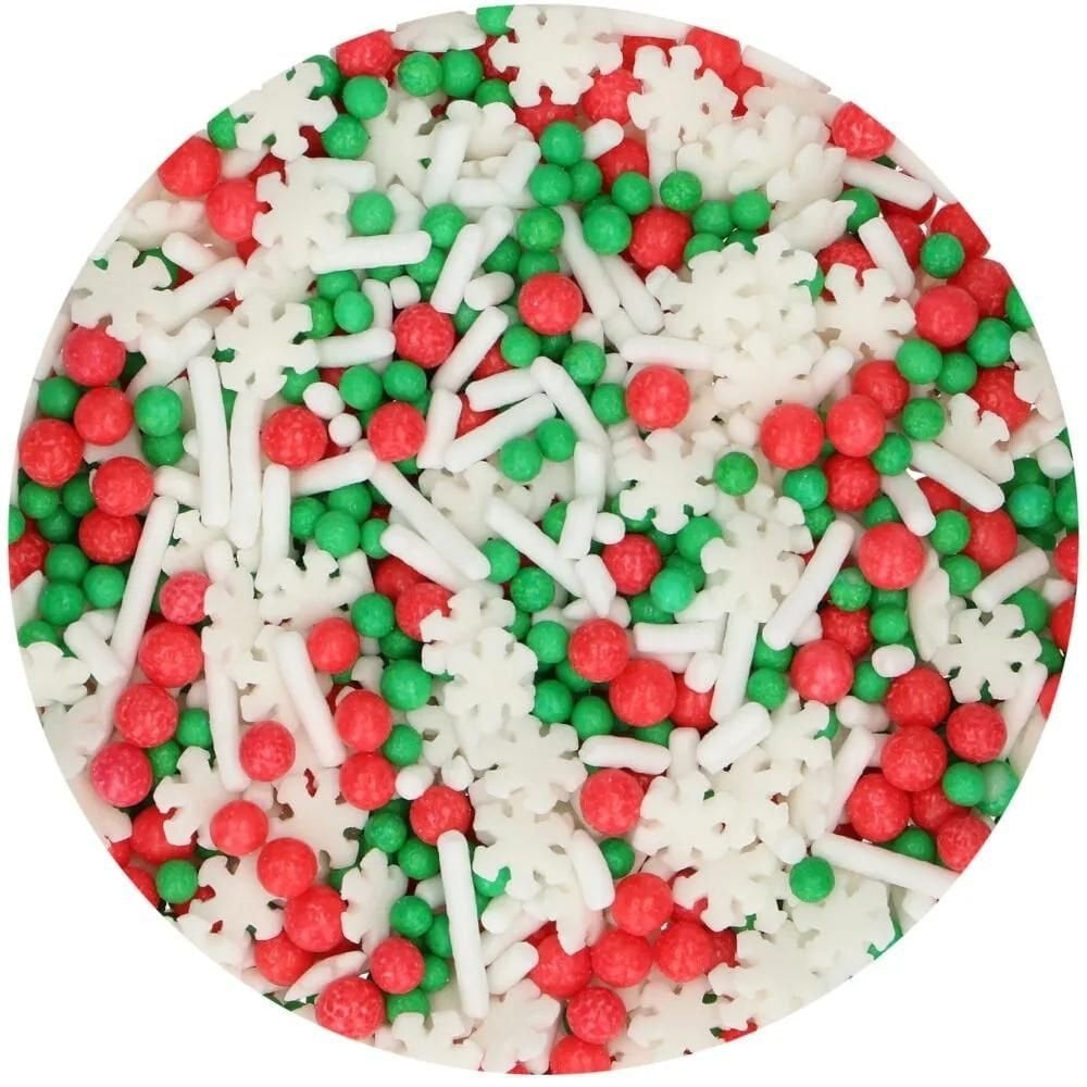 Christmas Sprinkles Edible Decorations Cupcake Cake Ice Cream Puddings Medley FUNCAKES. 6 Styles To Choose From.