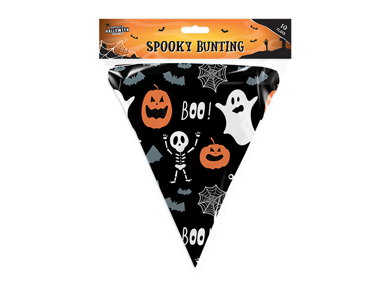 Halloween Party Flag Bunting Garland Banner Decorations Supplies Spider Web Ghost Bat Skeleton BOO