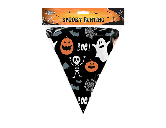 Halloween Party Flag Bunting Garland Banner Decorations Supplies Spider Web Ghost Bat Skeleton BOO