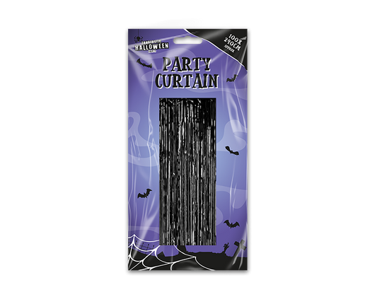 Halloween Black Party Curtain Fringe Backdrop. Great for Parties and Events