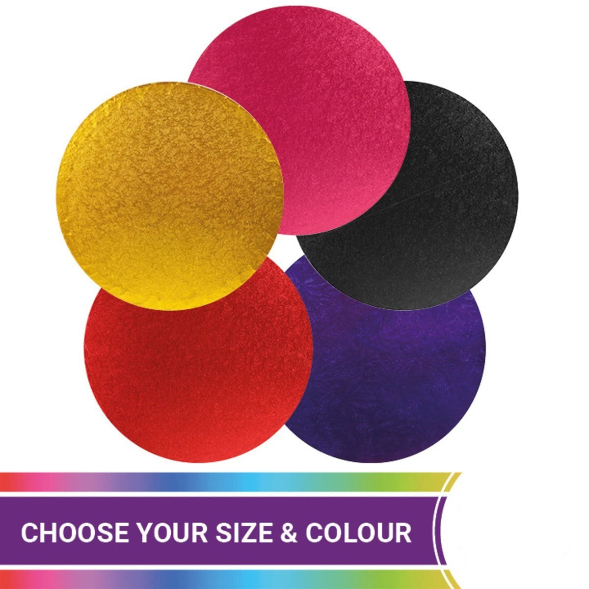 Coloured Round Shaped Cake Drums 12mm Thick - Choose your size and colour