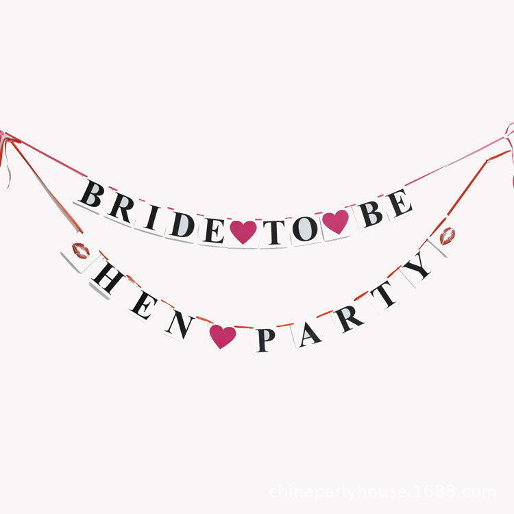 BRIDAL SHOWER BANNER BRIDE TO BE BUNTING HEN NIGHT PARTY DECORATION