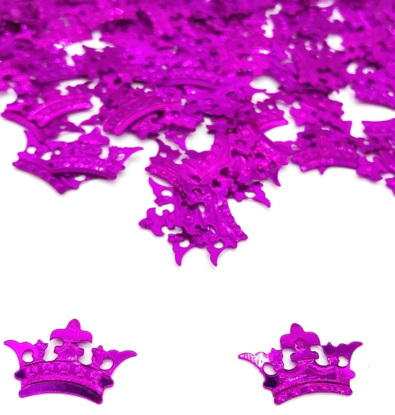 Princess Crown Pink Metallic Birthday Table confetti