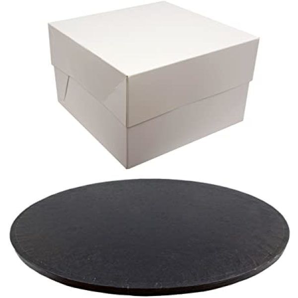 Coloured ROUND Drum 12mm Thick and Cake Box Set COMBO - Choose your Size and Colour