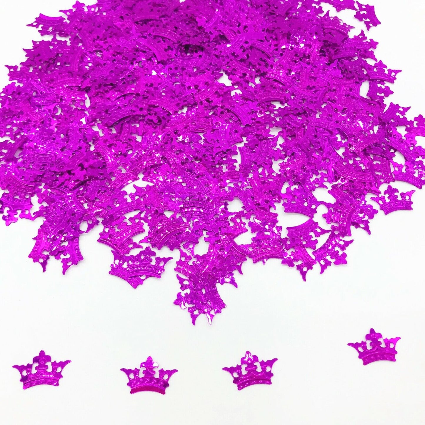 Princess Crown Pink Metallic Birthday Table confetti