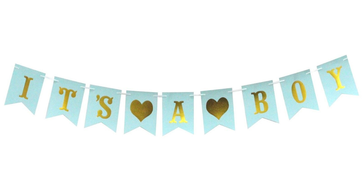 Baby Shower Banner Boy Or Girl Bunting Photo Prop Party Garland Hanging Decor