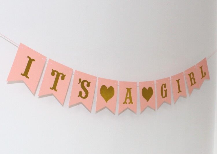 Baby Shower Banner Boy Or Girl Bunting Photo Prop Party Garland Hanging Decor