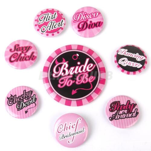 Hen Do Bridal Bachelorette Party Badge Set Girls Night Out Accessories Favor 8pc