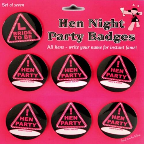 Hen Do Party Badges Learner Girls Night Out Bride to Be Accessories KINGS 7pc