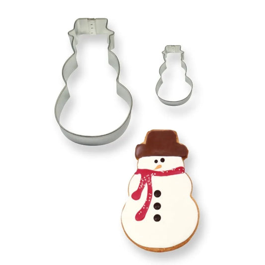 PME Snowman Cookie Cutters Metal Cake Shape Christmas Pack Of 2 Small and Large