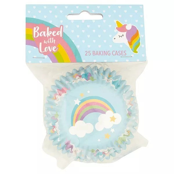 Unicorn and Rainbow Birthday Decorating Set 4pc. Cake Cupcake Cases Candles Pics Party Set Pack Decorations Banner.