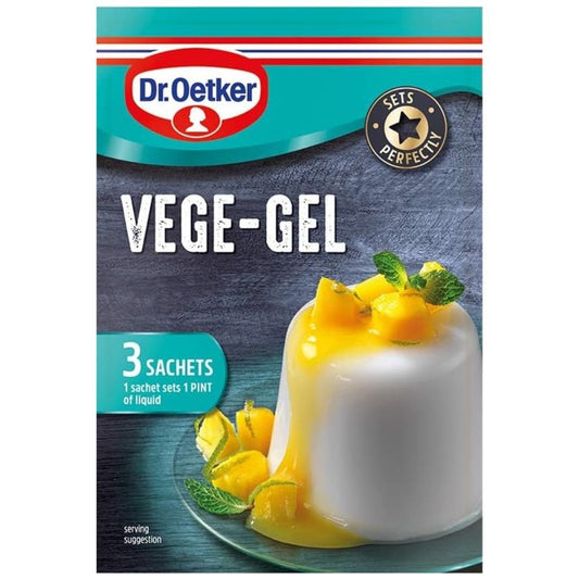 Vegetarian Vegan Gelatine Gelatin Dr. Oetker Vege-Gel Mousse Jelly Sachet 3 x 6.5g