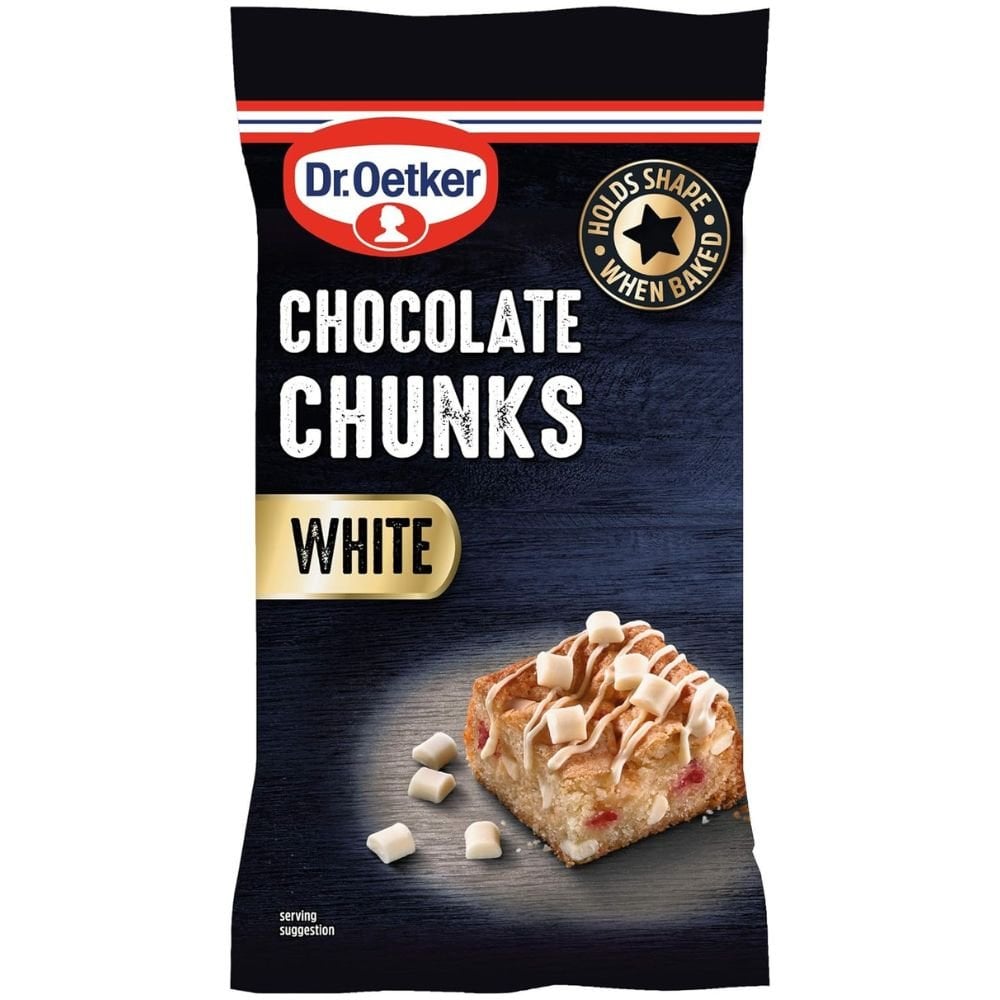 Chocolate CHUNKS Milk Dark White Dr. Oetker Baking Brownies Cooking Chips 100g